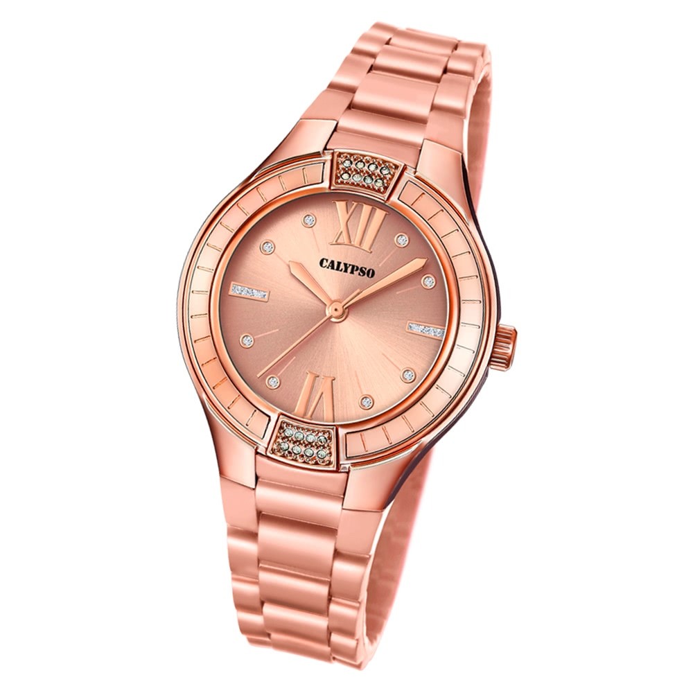 Calypso Damen Armbanduhr Trendy K5720/3 Quarz-Uhr PU roségold UK5720/3