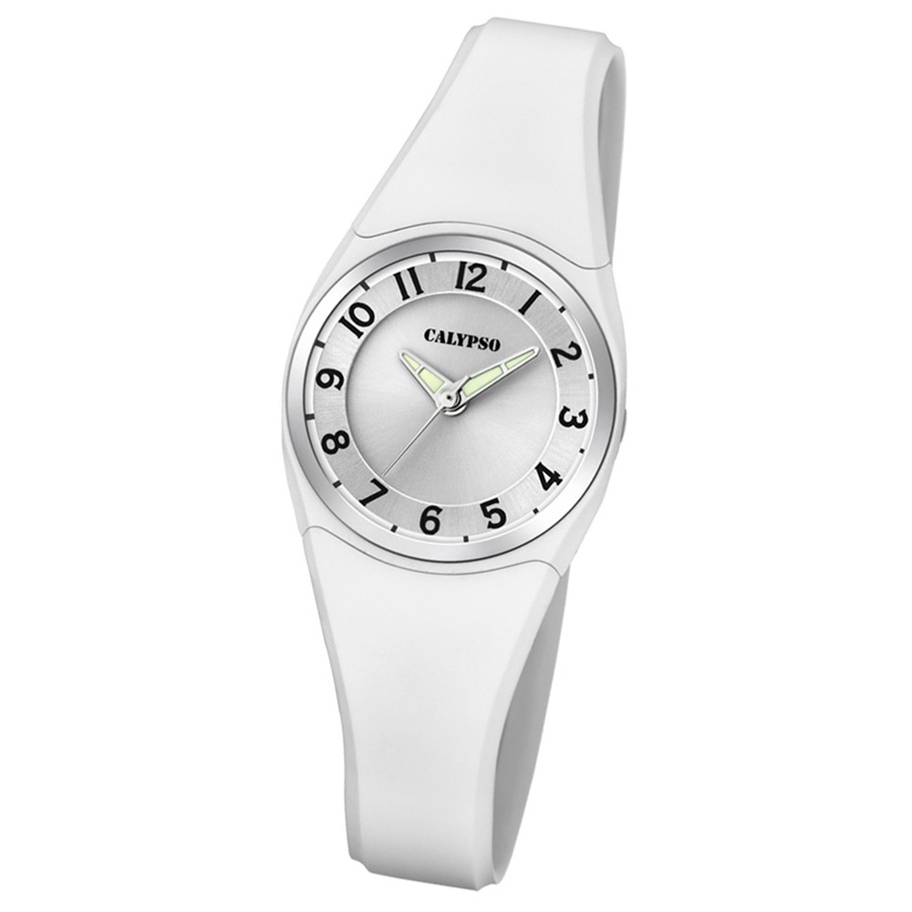 Calypso Armbanduhr Damen Herren Dame/Boy K5726/1 Quarzuhr PU weiß UK5726/1