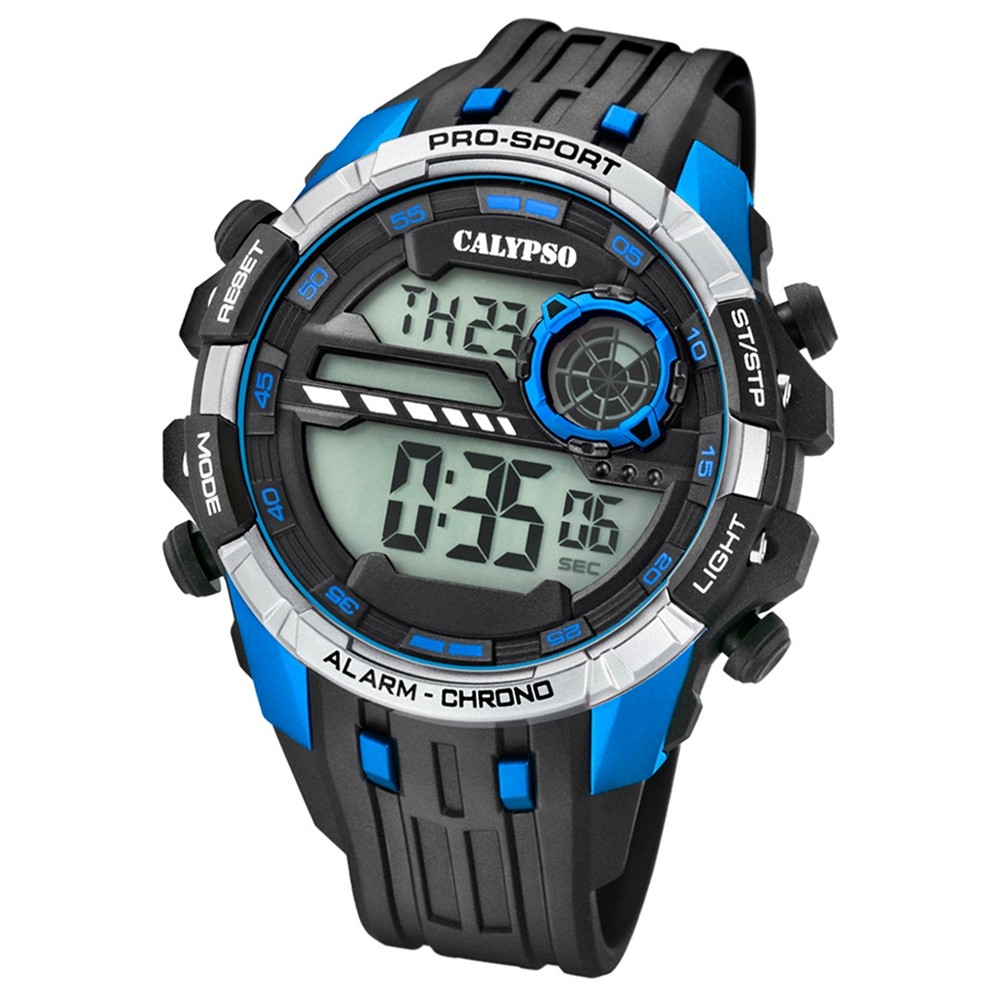 Calypso Armbanduhr Herren Digital for Man K5729/3 Quarz PU schwarz blau UK5729/3