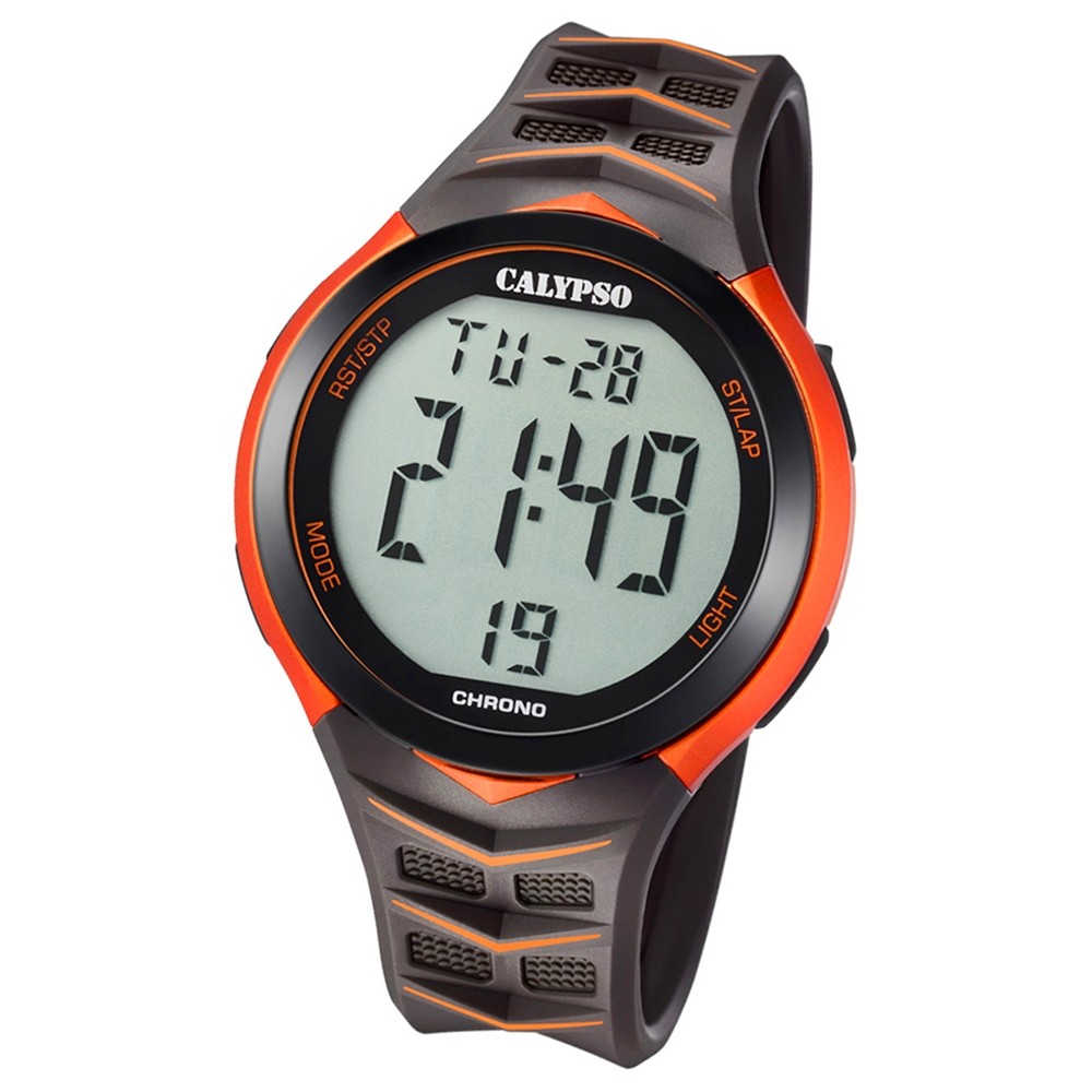 Calypso Armbanduhr Herren K5730/6 Quarzuhr PU schwarz orange UK5730/6
