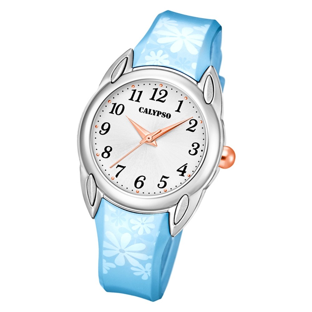 Calypso Kinder Armbanduhr Trendy K5734/2 Quarz-Uhr PU hellblau UK5734/2