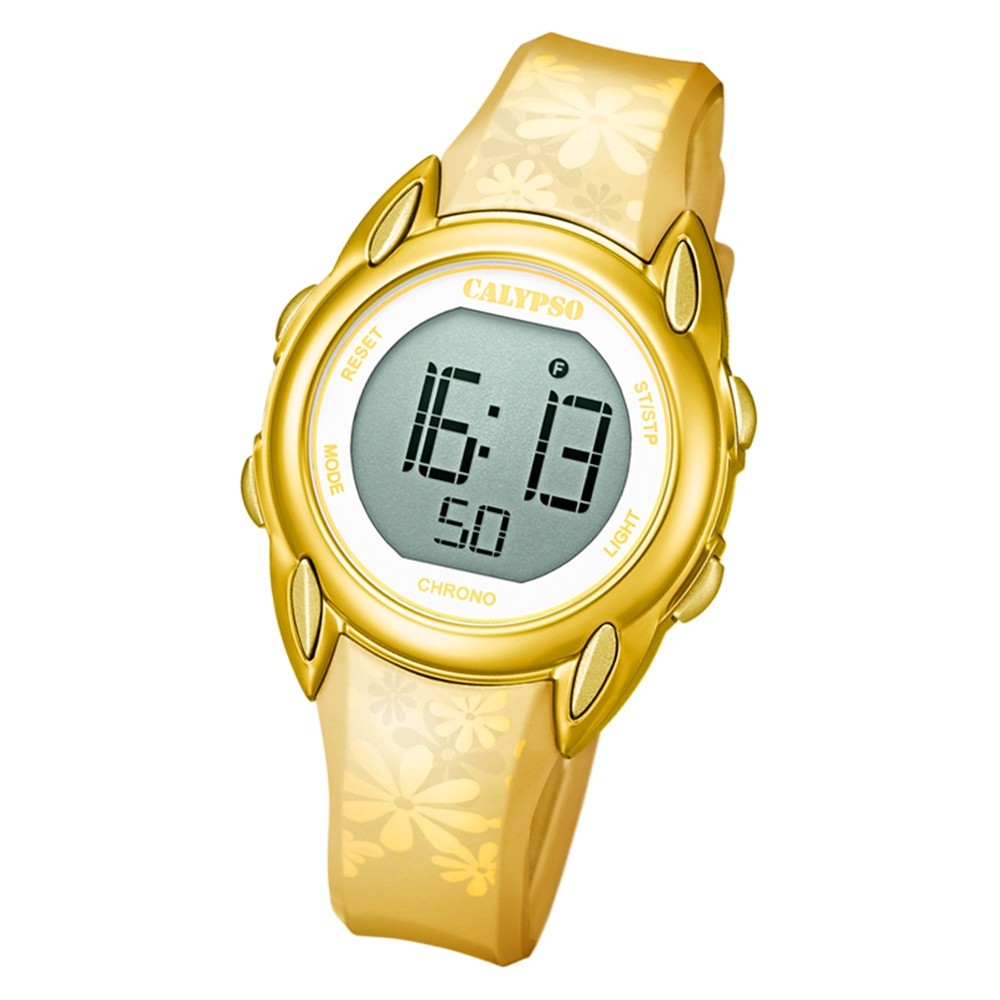 Calypso Kinder Armbanduhr Digital Crush K5735/2 Quarz-Uhr PU gold UK5735/2