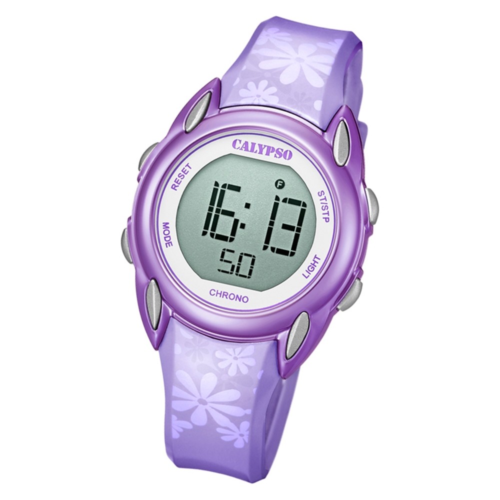 Calypso Kinder Armbanduhr Digital Crush K5735/6 Quarz-Uhr PU lila UK5735/6