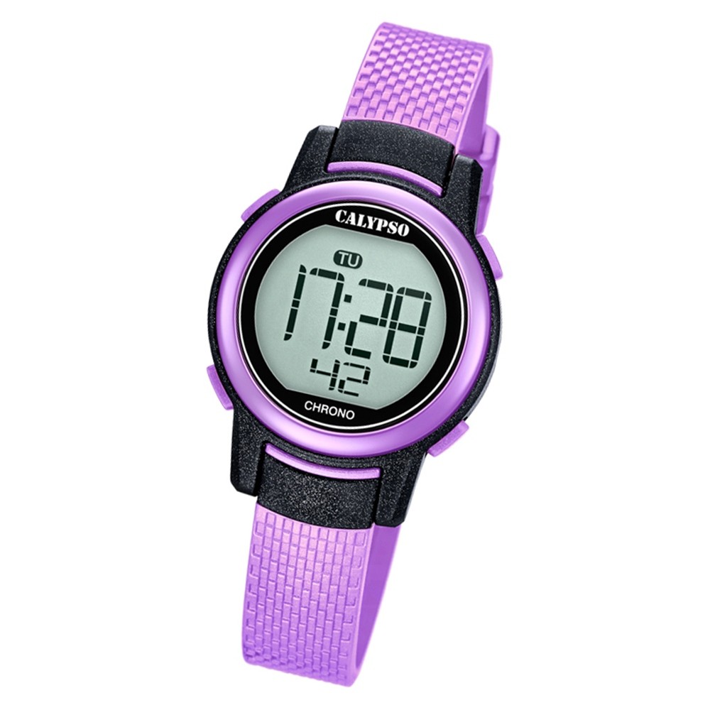 Calypso Kinder Armbanduhr Digital Crush K5736/4 Quarz-Uhr PU lila