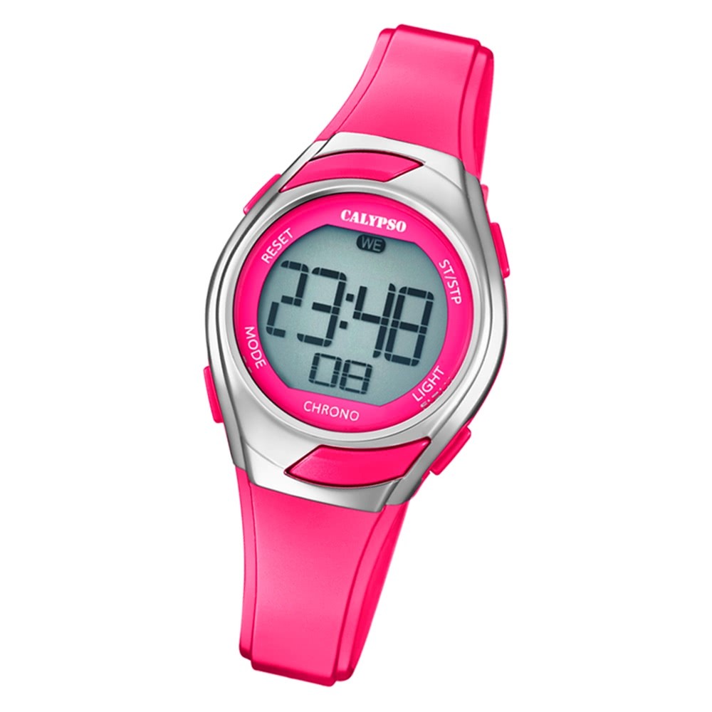 Calypso Kinder Armbanduhr Digital Crush K5738/4 Quarz-Uhr PU pink UK5738/4