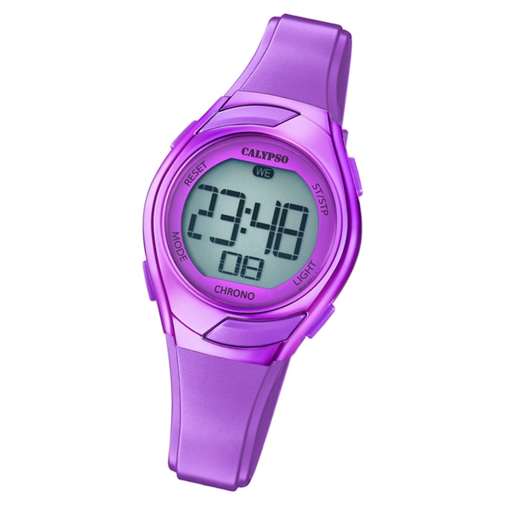 Calypso Kinder Armbanduhr Digital Crush K5738/7 Quarz-Uhr PU lila UK5738/7