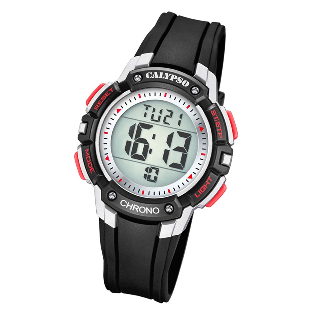 Calypso Kinder Armbanduhr Digital Crush K5739/4 Quarz-Uhr PU schwarz UK5739/4