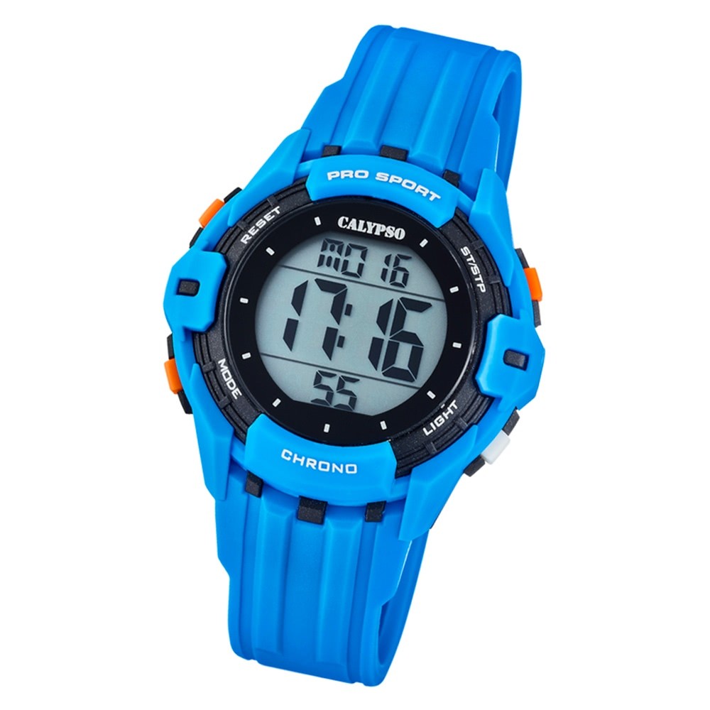 Calypso Kinder Armbanduhr Color Run K5740/2 Quarz-Uhr PU hellblau UK5740/2