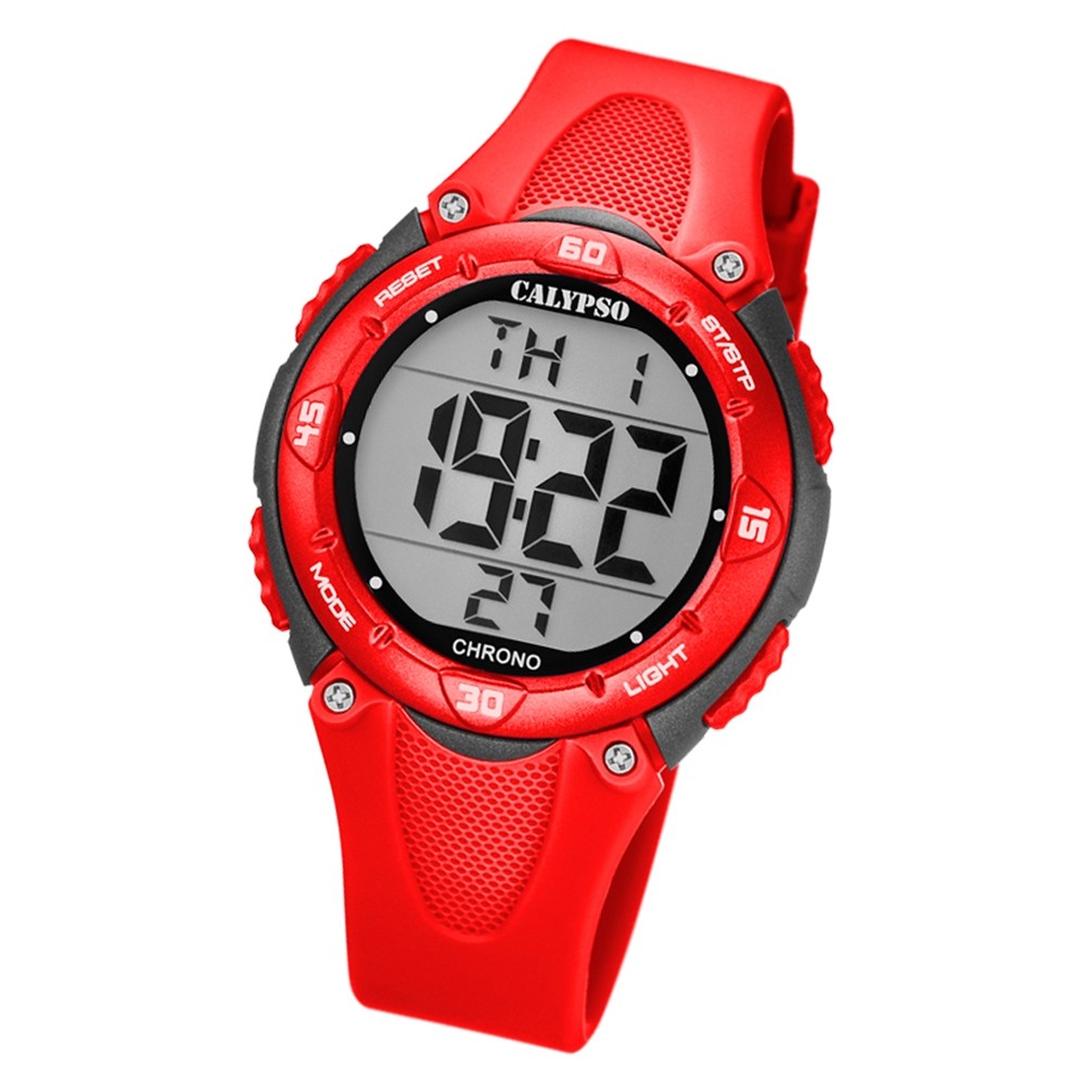 Calypso Kinder Armbanduhr Digital Crush K5741/6 Quarz-Uhr PU rot UK5741/6