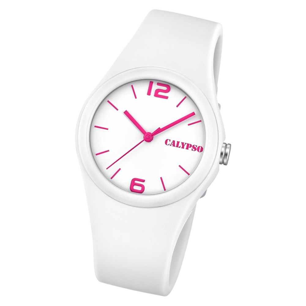 Calypso Damen Armbanduhr Sweet Time K5742/1 Quarz-Uhr PU weiß UK5742/1