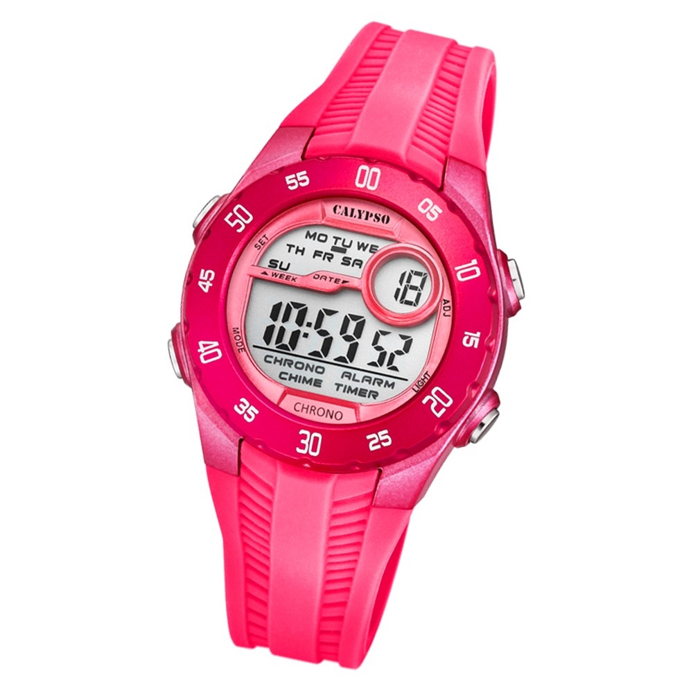 Calypso Kinder Armbanduhr Digital Crush K5744/2 Quarz-Uhr PU rosa UK5744/2