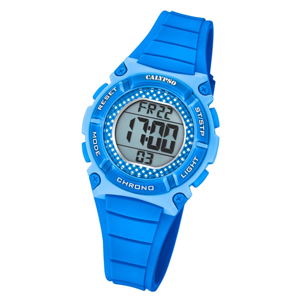 Calypso Kinder Armbanduhr Digital Crush K5756/2 Quarz-Uhr PU blau UK5756/2