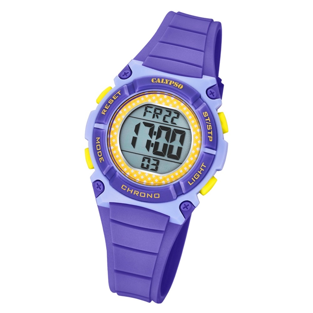 Calypso Kinder Armbanduhr Digital Crush K5756/7 Quarz-Uhr PU lila UK5756/7