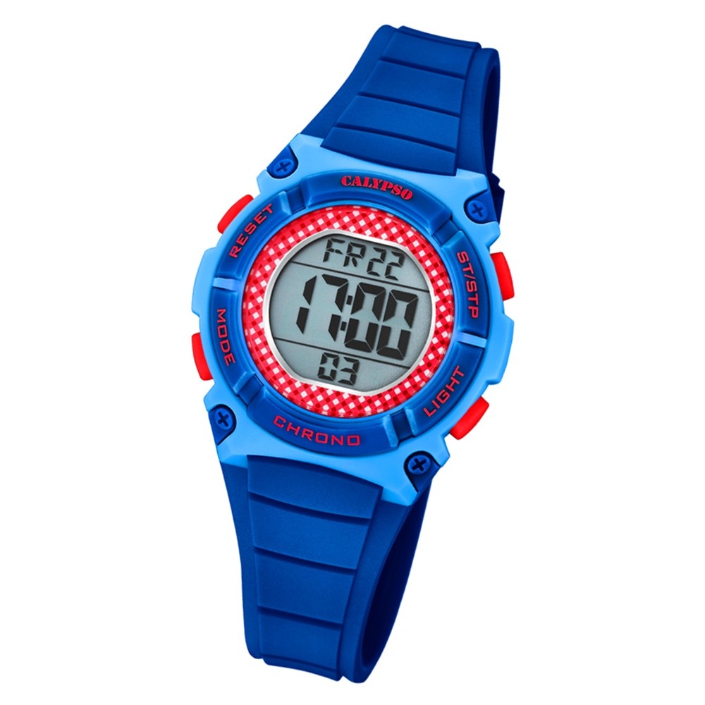 Calypso Kinder Armbanduhr Digital Crush K5756/8 Quarz-Uhr PU blau UK5756/8