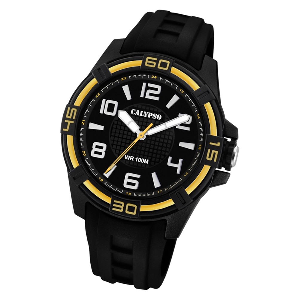 Calypso Herren Armbanduhr Street Style K5760/6 Quarz-Uhr PU schwarz UK5760/6