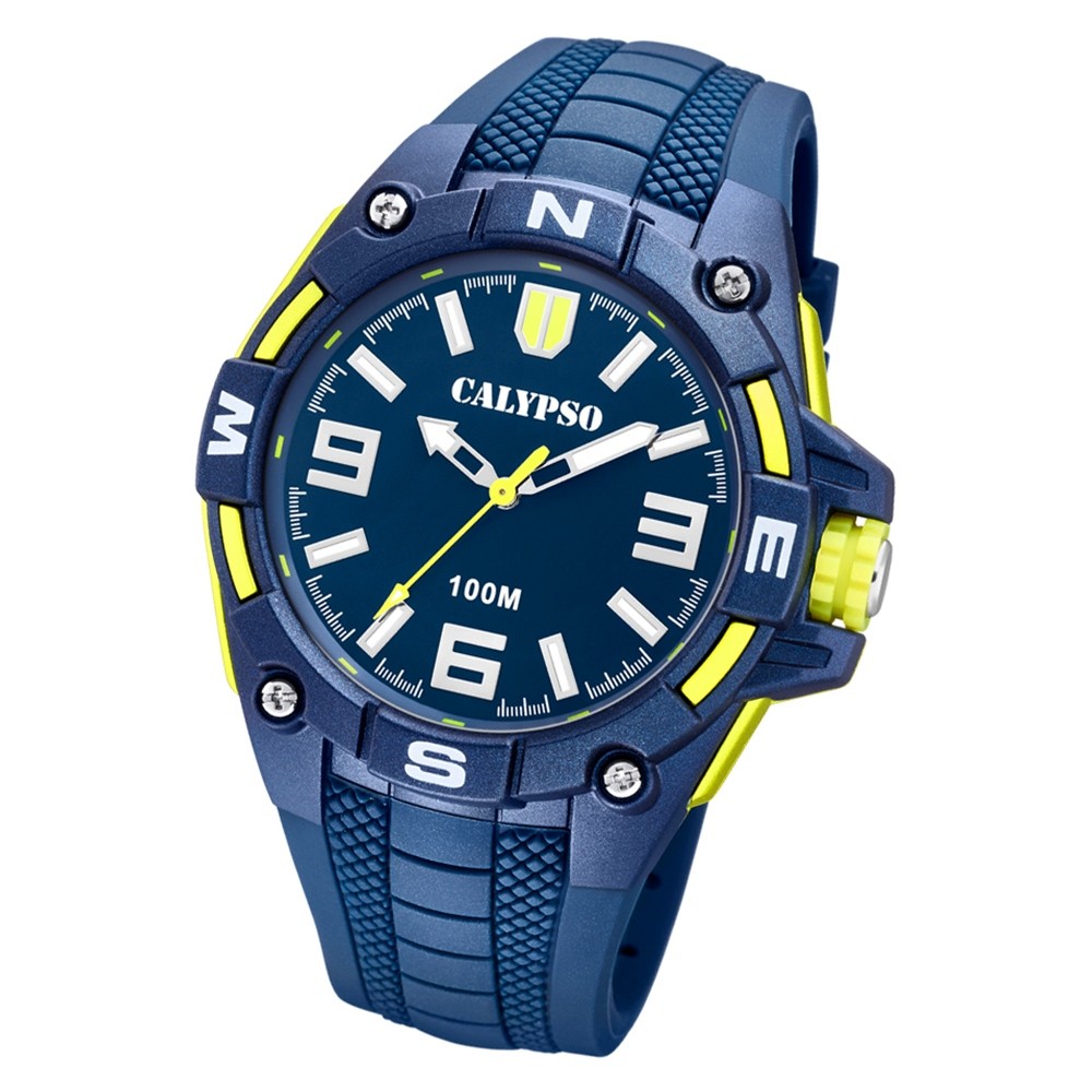 Calypso Herren Armbanduhr Street Style K5761/2 Quarz-Uhr PU blau UK5761/2