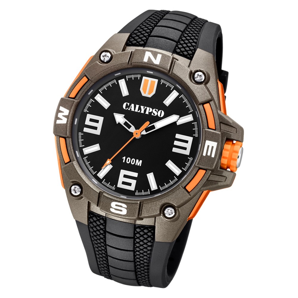 Calypso Herren Armbanduhr Street Style K5761/4 Quarz-Uhr PU schwarz UK5761/4