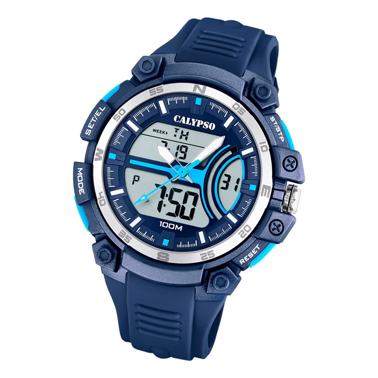Calypso Herren Jugend Armbanduhr K5779/3 Analog-Digital Kunststoff blau UK5779/3