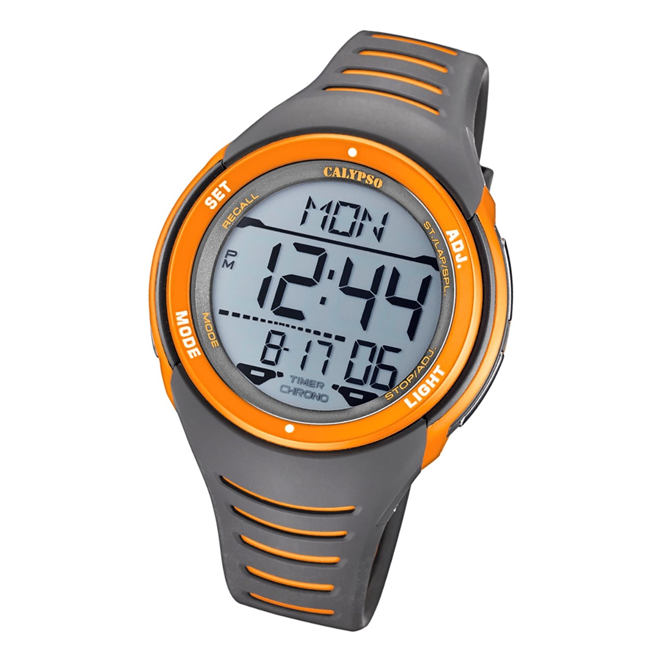 Calypso Herren Armbanduhr K5807/2 Digital Kunststoff dunkelgrau orange UK5807/2