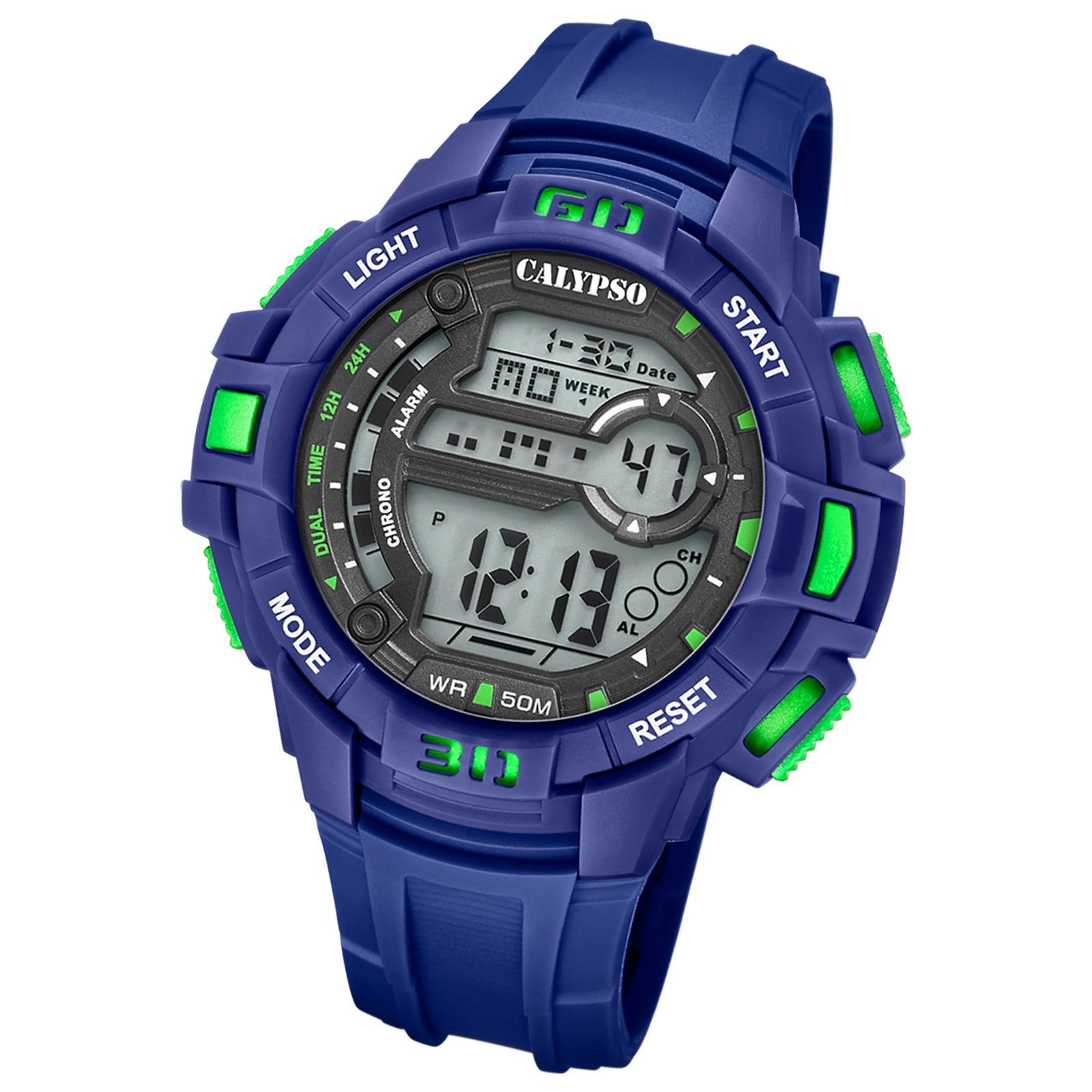 Calypso Herrenuhr Kautschuk blau Calypso Digital Armbanduhr UK5836/1