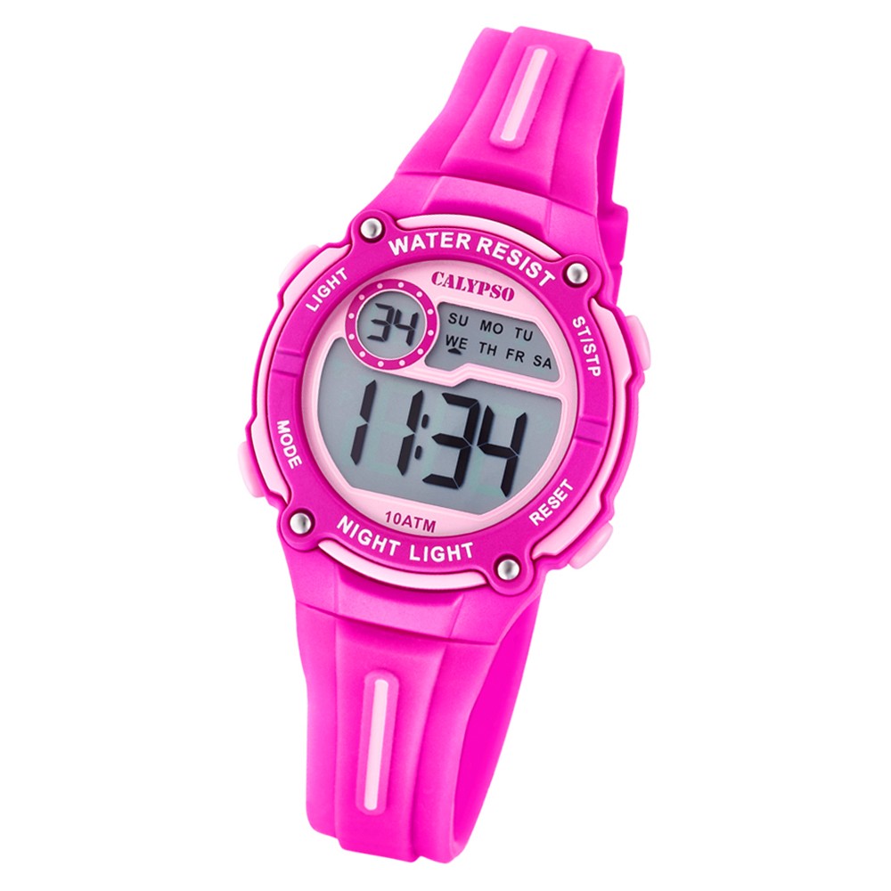 Calypso Kinder Armbanduhr Digital Crush K6068/1 Quarz-Uhr PU pink UK6068/1