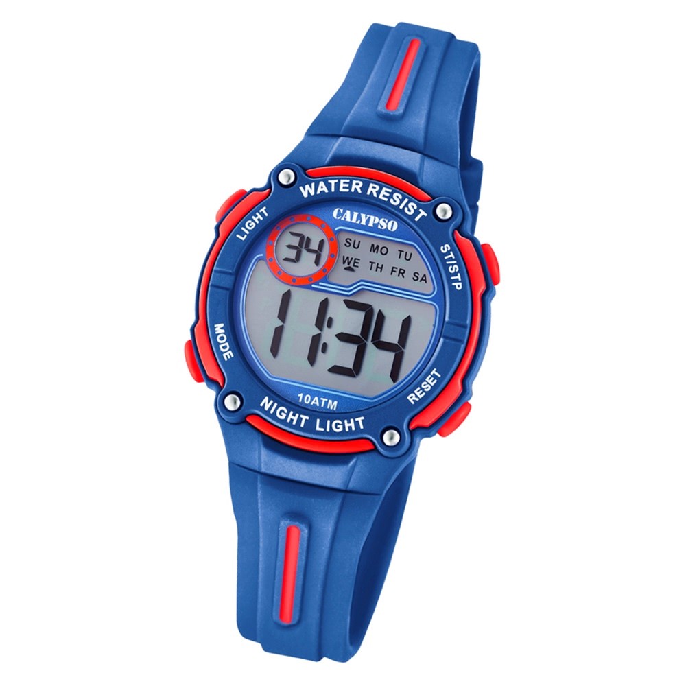 Calypso PU Quarz K6068/4 dunkelblau Digital Crush Armbanduhr Kinder UK6068/4