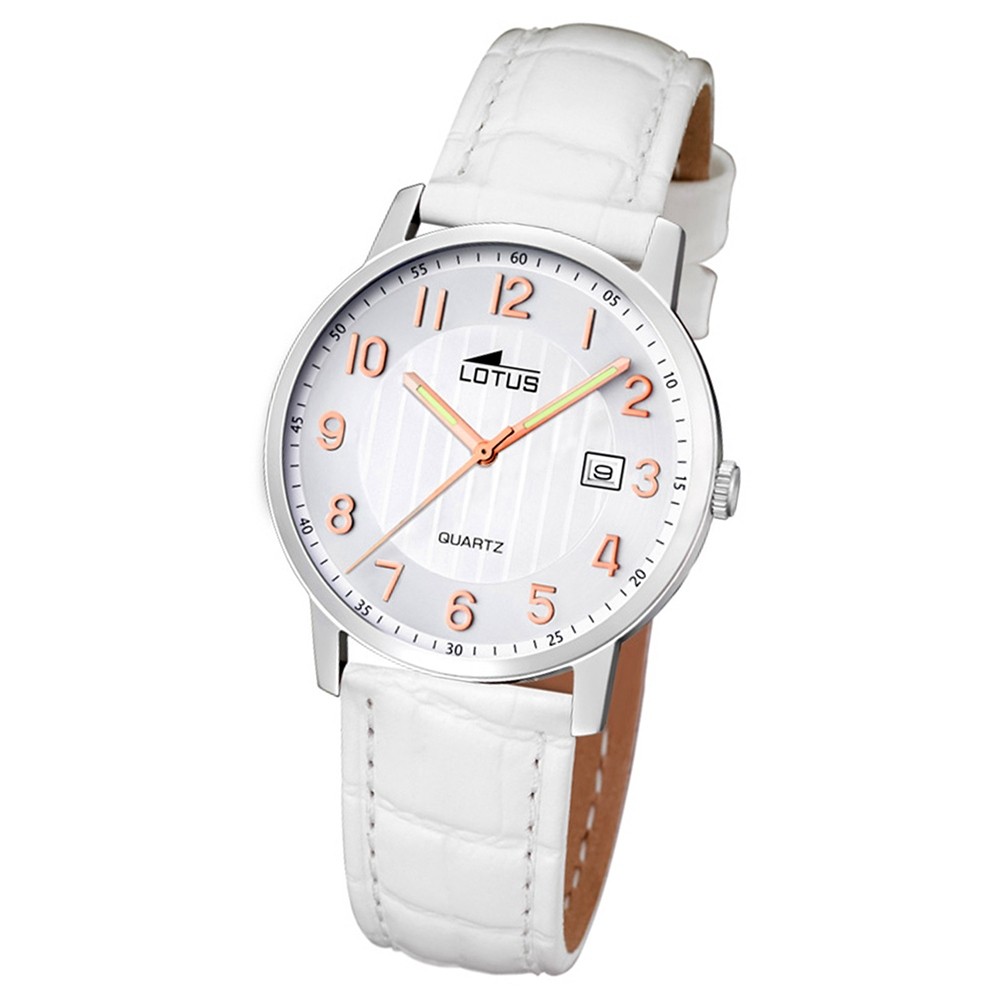 LOTUS Damen-Armbanduhr Analog Quarz Leder weiß UL15621/2