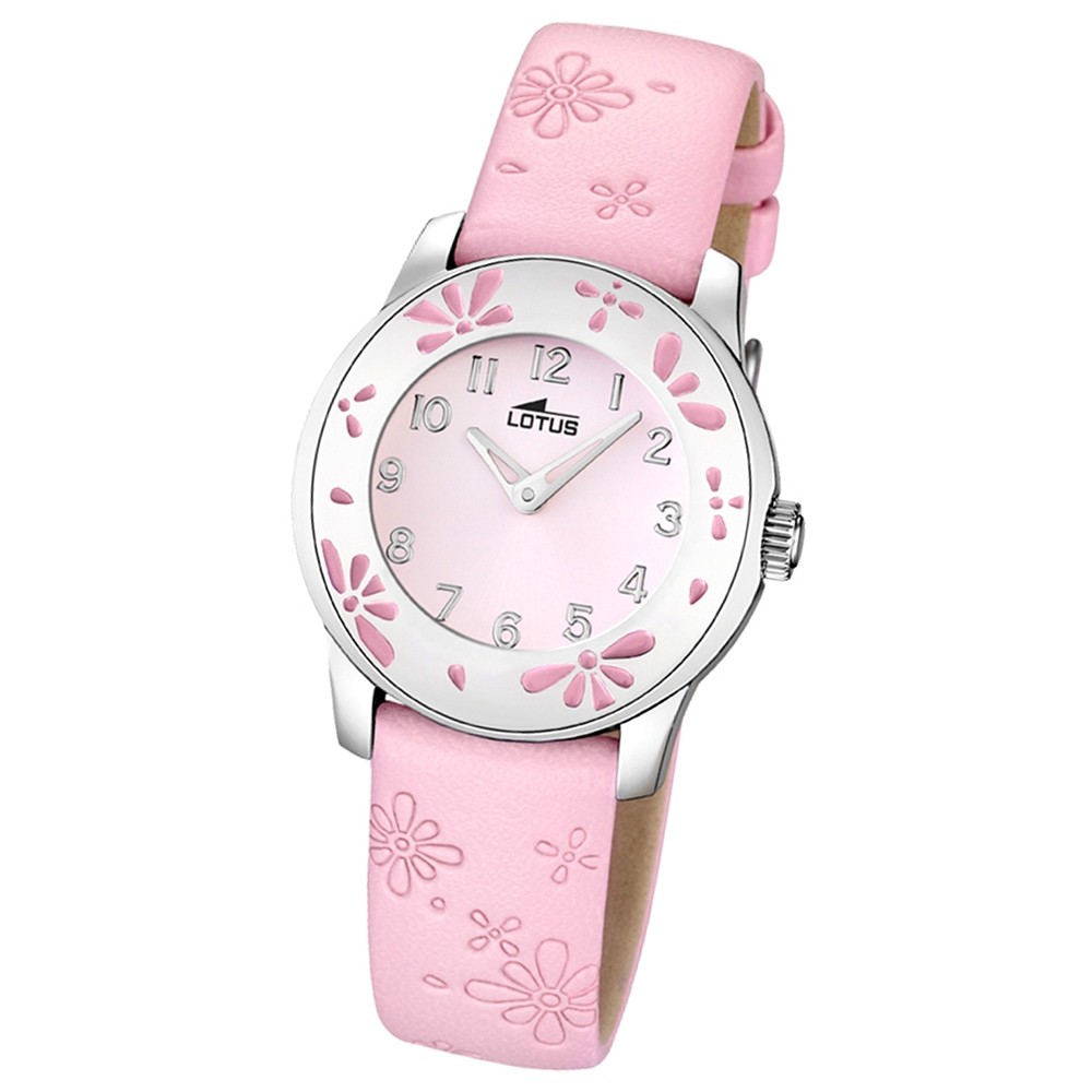 LOTUS Jugenduhr Comuniones Analog Quarz Uhr Leder Armband rosa UL15950/2