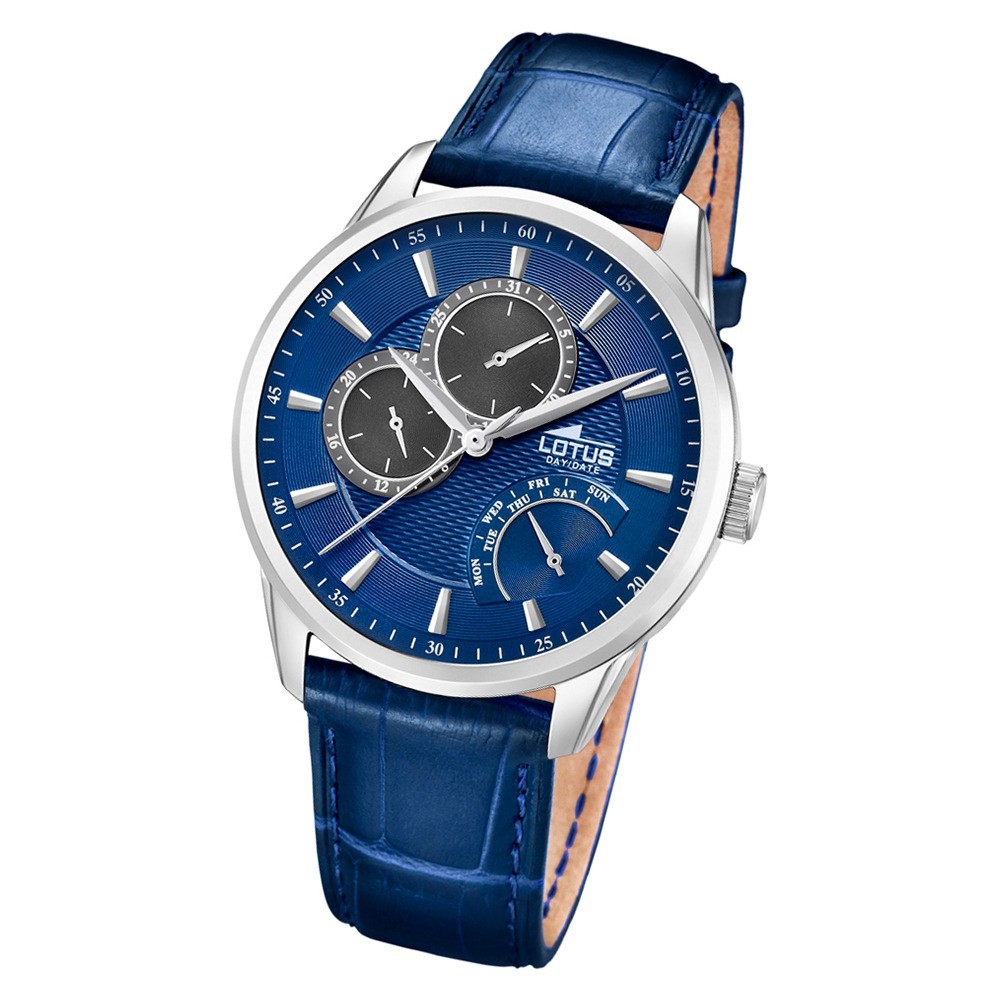 Lotus Herren-Armbanduhr Leder blau 15974/8 Quarz Multifunktion UL15974/8