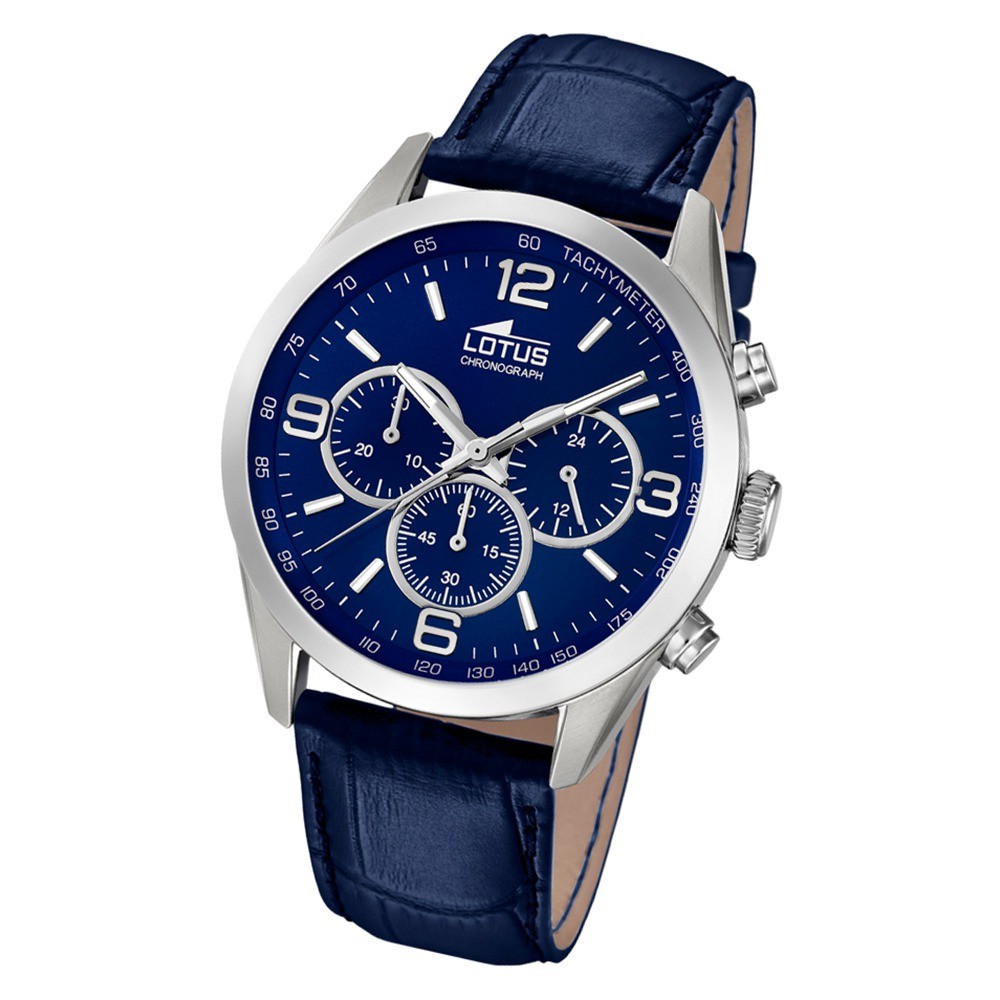 Lotus Herren-Armbanduhr Leder blau 18155/4 Quarz Minimalist UL18155/4