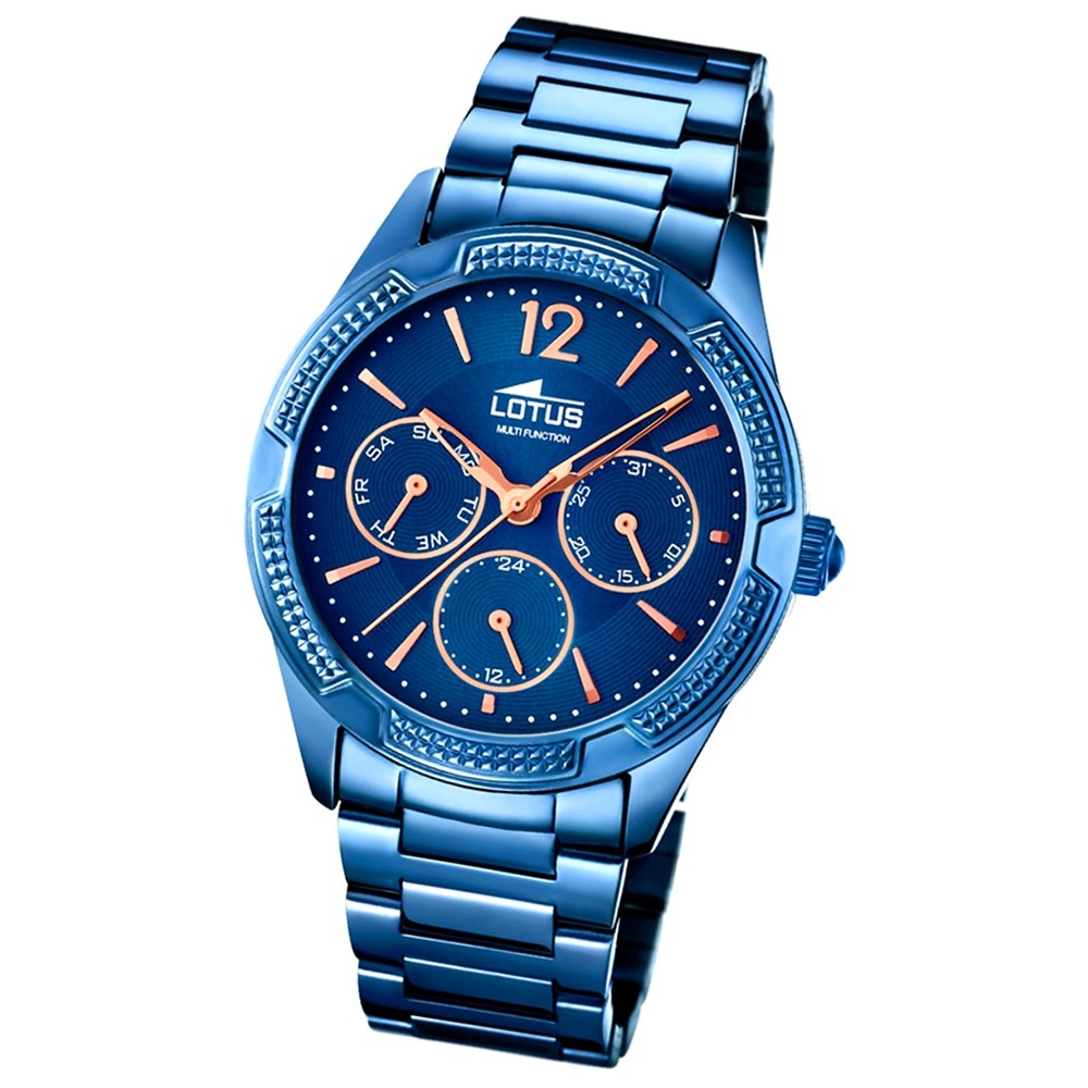 LOTUS Damen-Armbanduhr Trendy Analog Quarz-Uhr Edelstahl blau UL18248/2