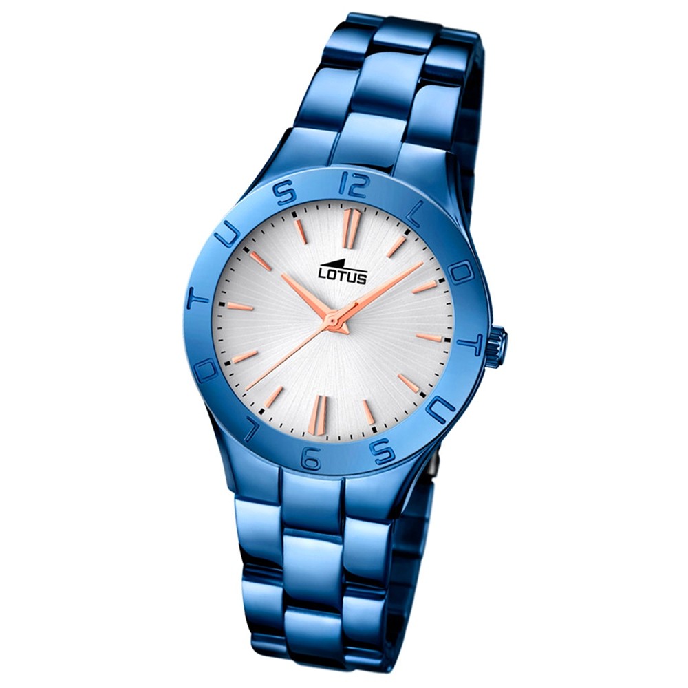 LOTUS Damen-Armbanduhr Trendy Analog Quarz-Uhr Edelstahl blau UL18249/1
