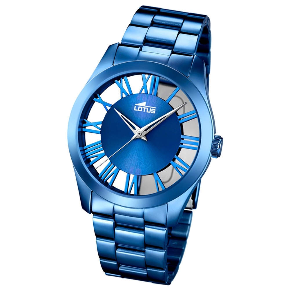 LOTUS Damen-Armbanduhr Trendy Analog Quarz-Uhr Edelstahl blau UL18252/1