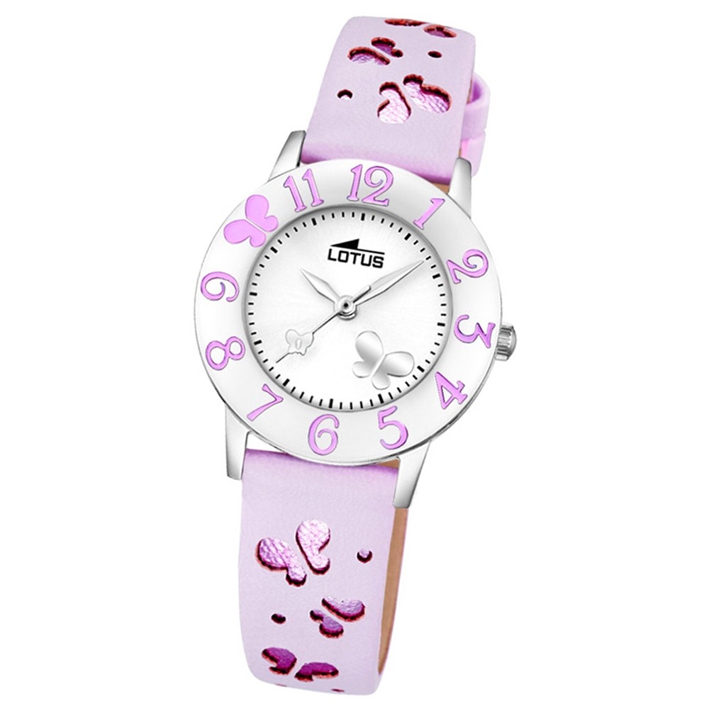 LOTUS Jugenduhr Schmetterling Junior Analog Quarz-Uhr Leder pink UL18269/3