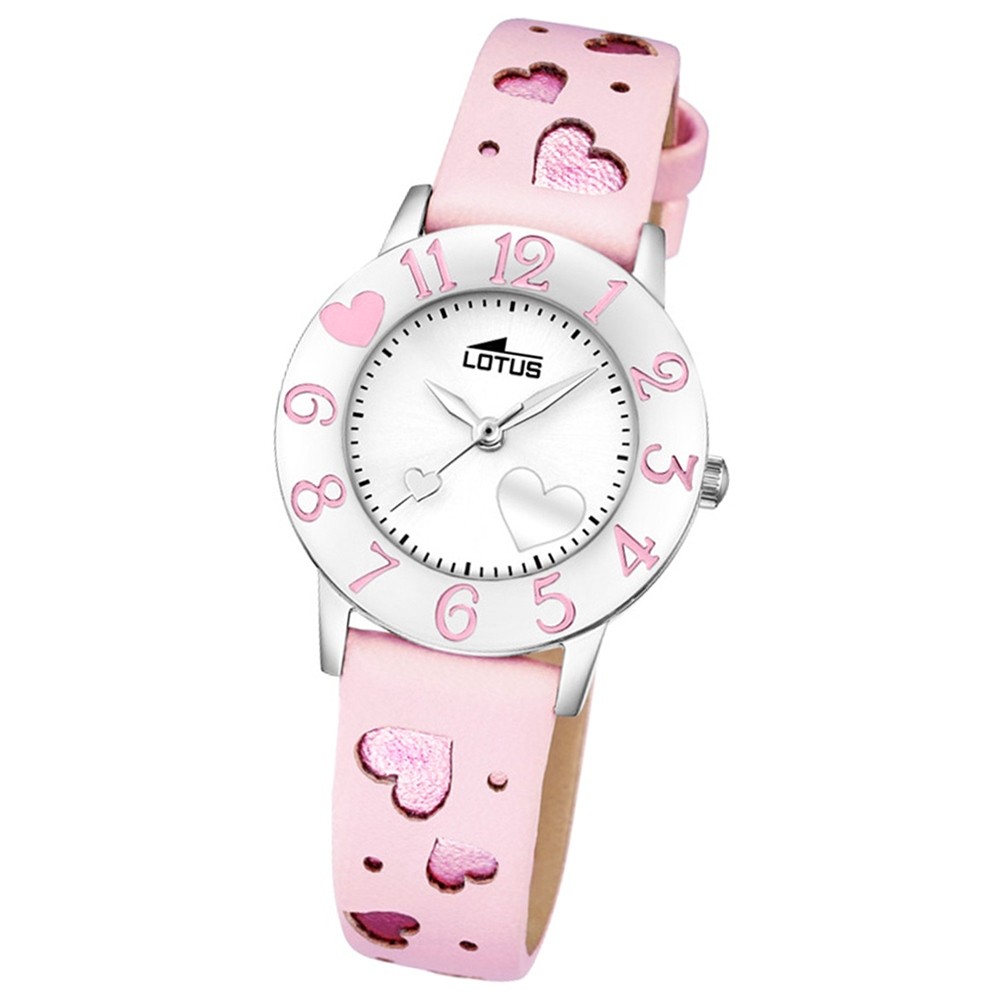 LOTUS Jugend-Armbanduhr Junior Herz Analog Quarz-Uhr Leder rosa UL18271/2