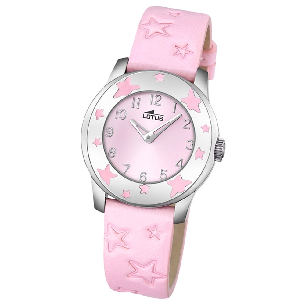 LOTUS Jugend-Armbanduhr Junior Sterne Analog Quarz-Uhr Leder rosa UL18274/2