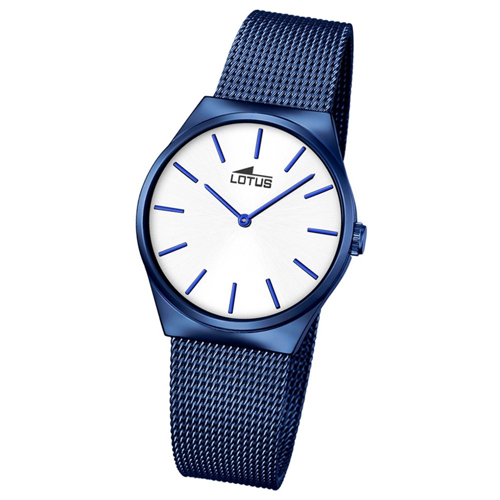 LOTUS Damen-Armbanduhr Edelstahl blau Stahlband klassisch Analog Quarz UL18290/1