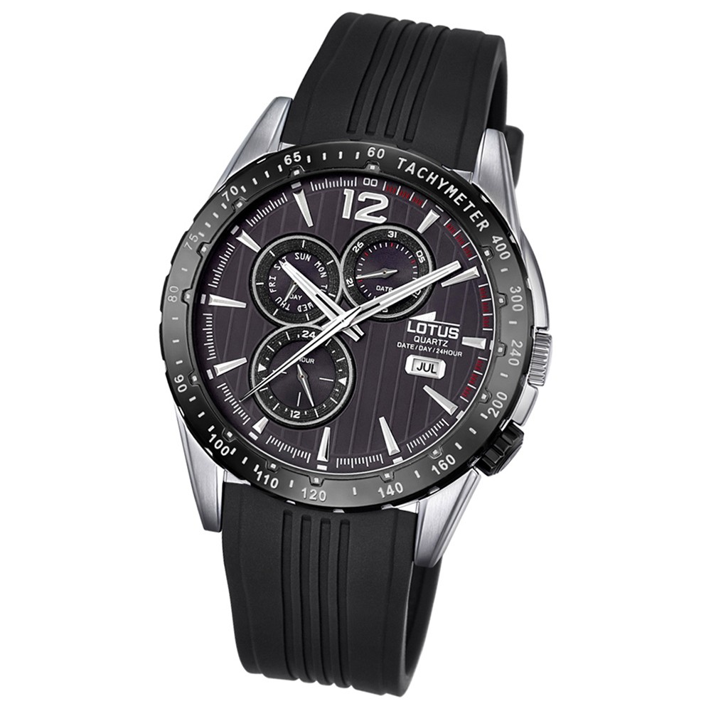 LOTUS Herren-Armbanduhr Sport Analog Quarz-Uhr PU schwarz UL18310/4