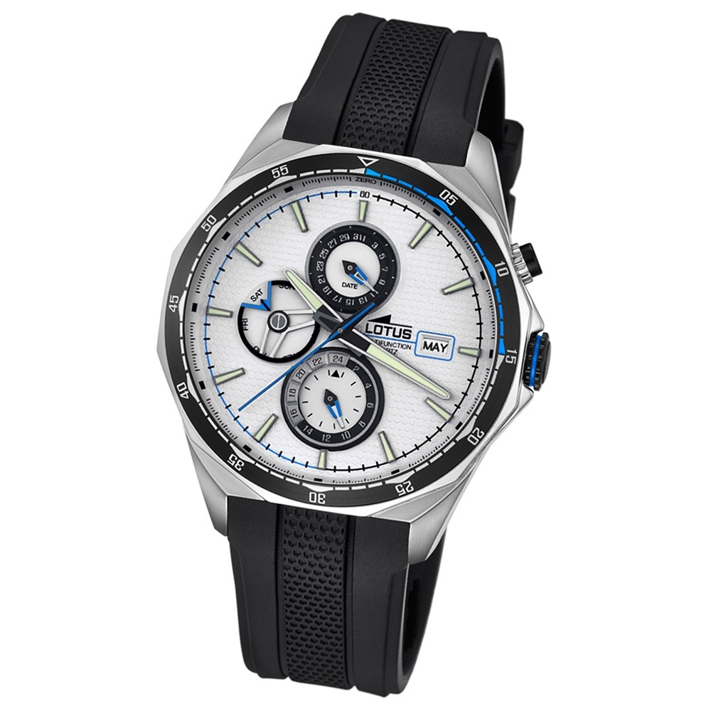 LOTUS Herren-Armbanduhr Sport Analog Quarz-Uhr PU schwarz UL18321/1