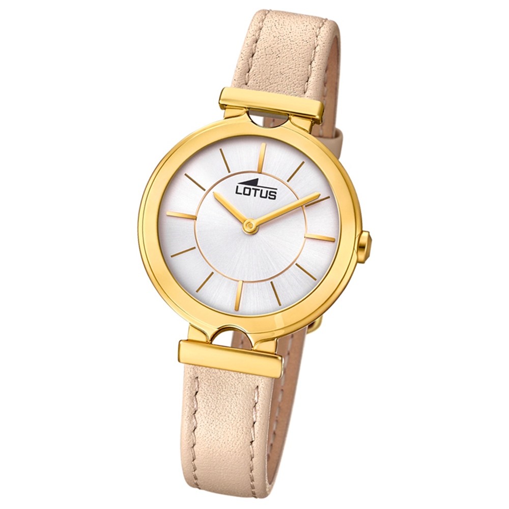 Lotus Damen-Armbanduhr Leder beige hellbraun 18452/1 Quarz Bliss UL18452/1