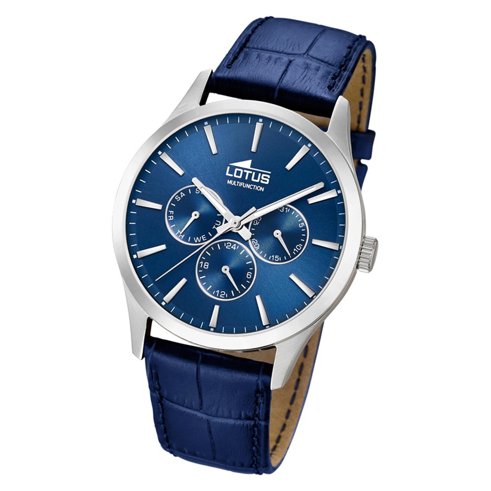 Lotus Herren-Armbanduhr Leder blau 18576/4 Quarz Minimalist UL18576/4