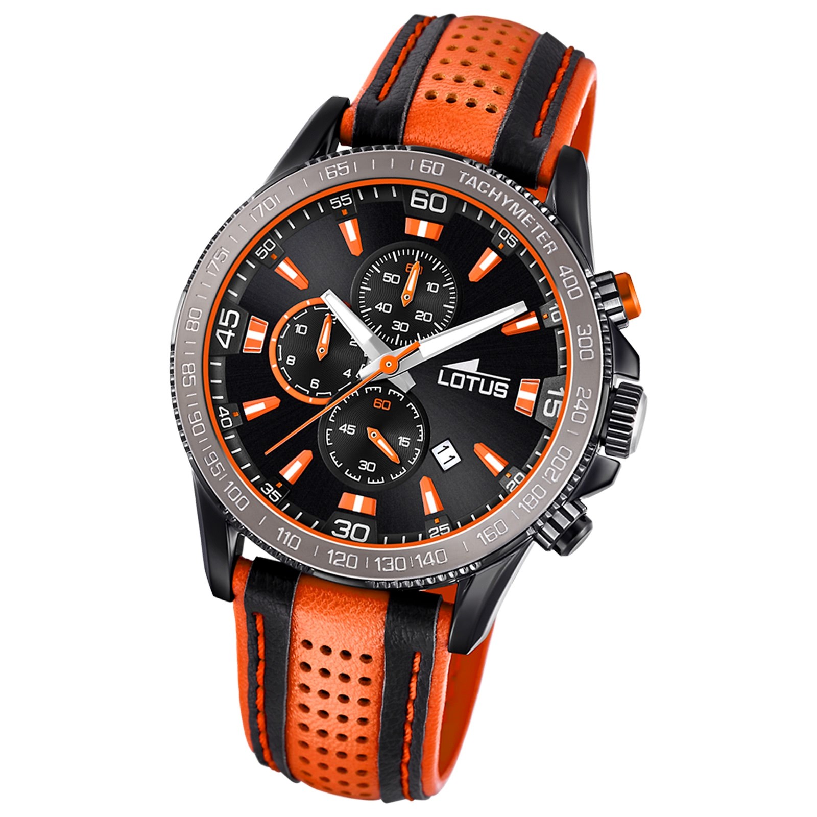 LOTUS Herren Armbanduhr Lotus R 18592/1 Quarz Leder orange schwarz UL18592/1