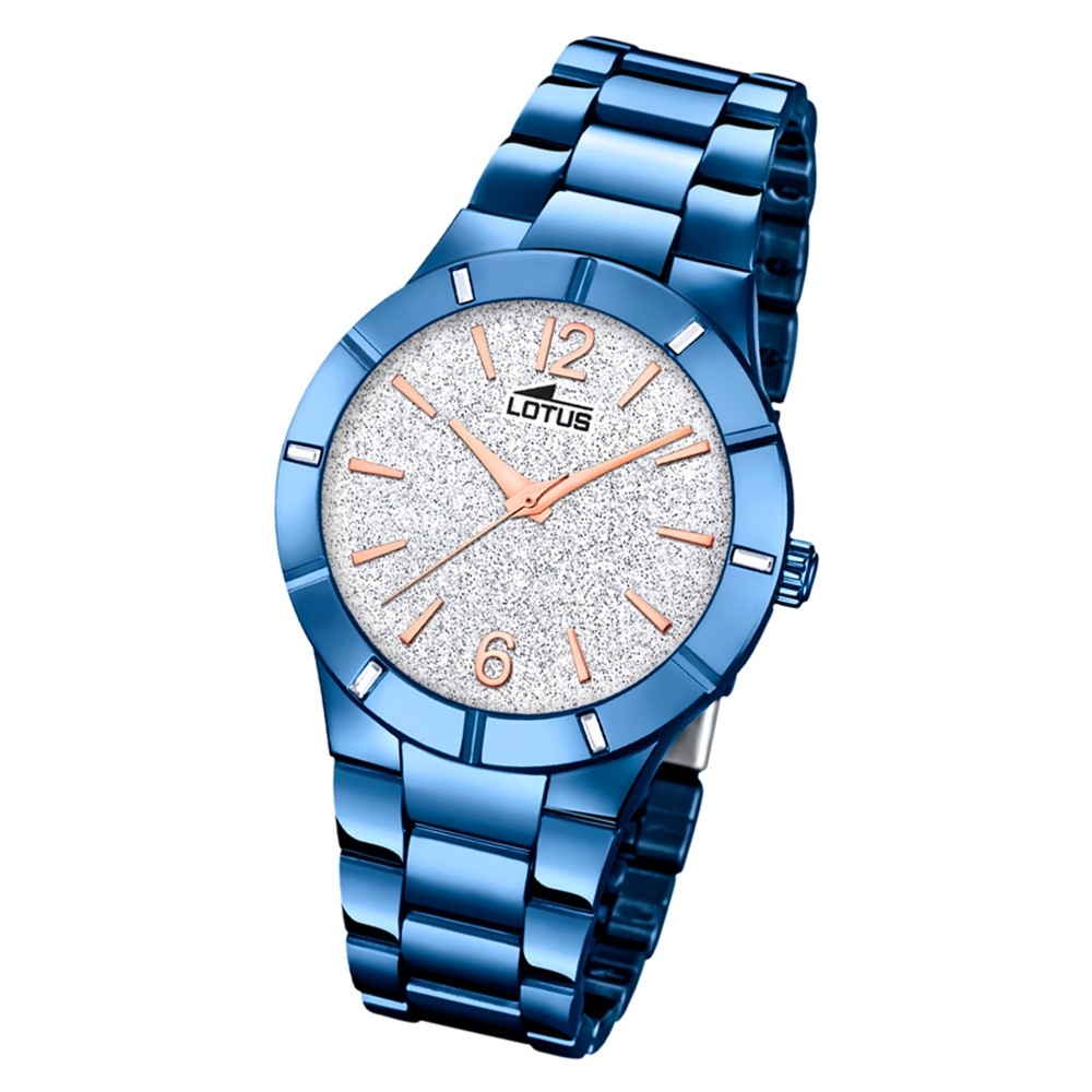 LOTUS Damen Armbanduhr Trendy 18614/1 Quarz Edelstahl blau UL18614/1