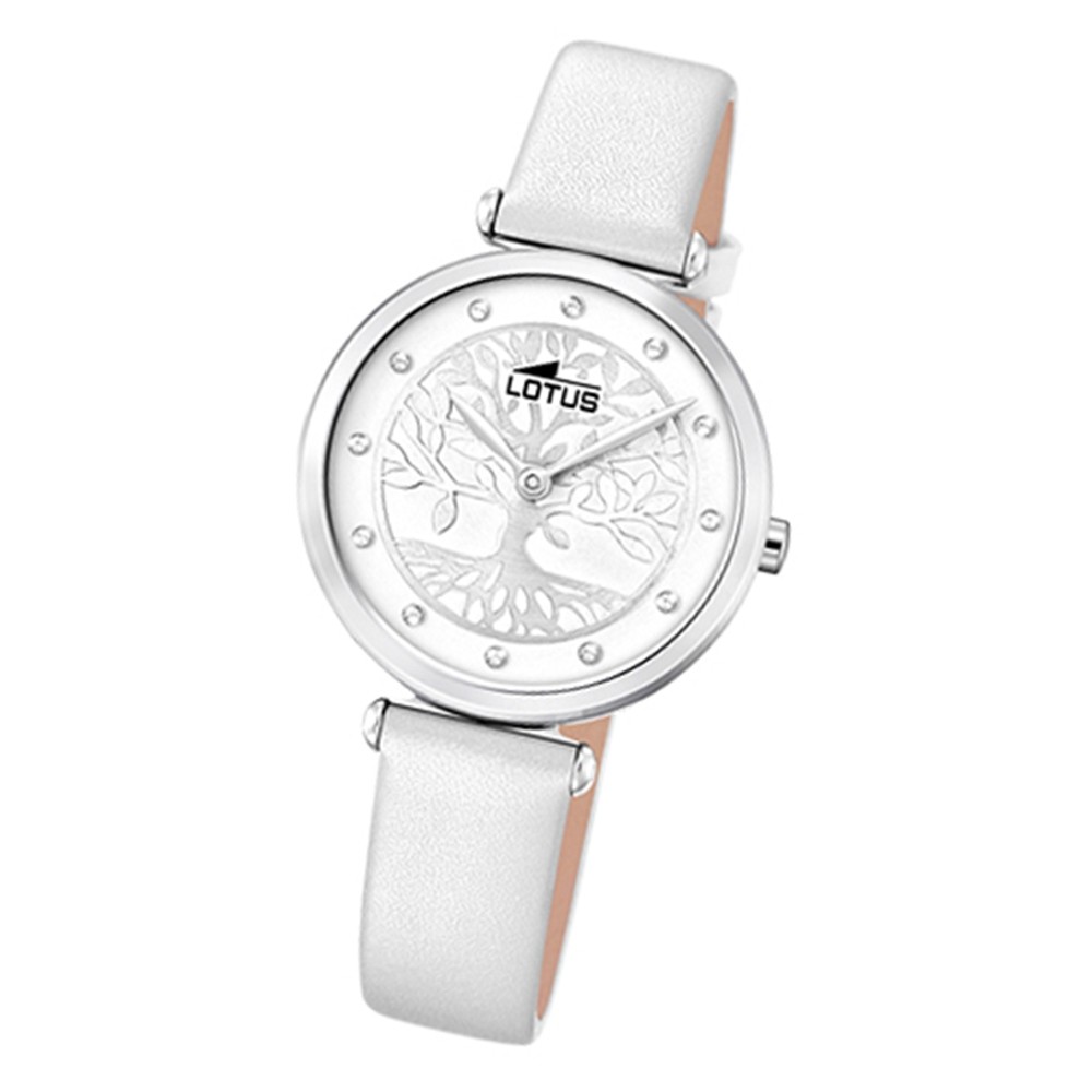 LOTUS Damen Armbanduhr Bliss 18706/1 Quarz Leder weiß UL18706/1