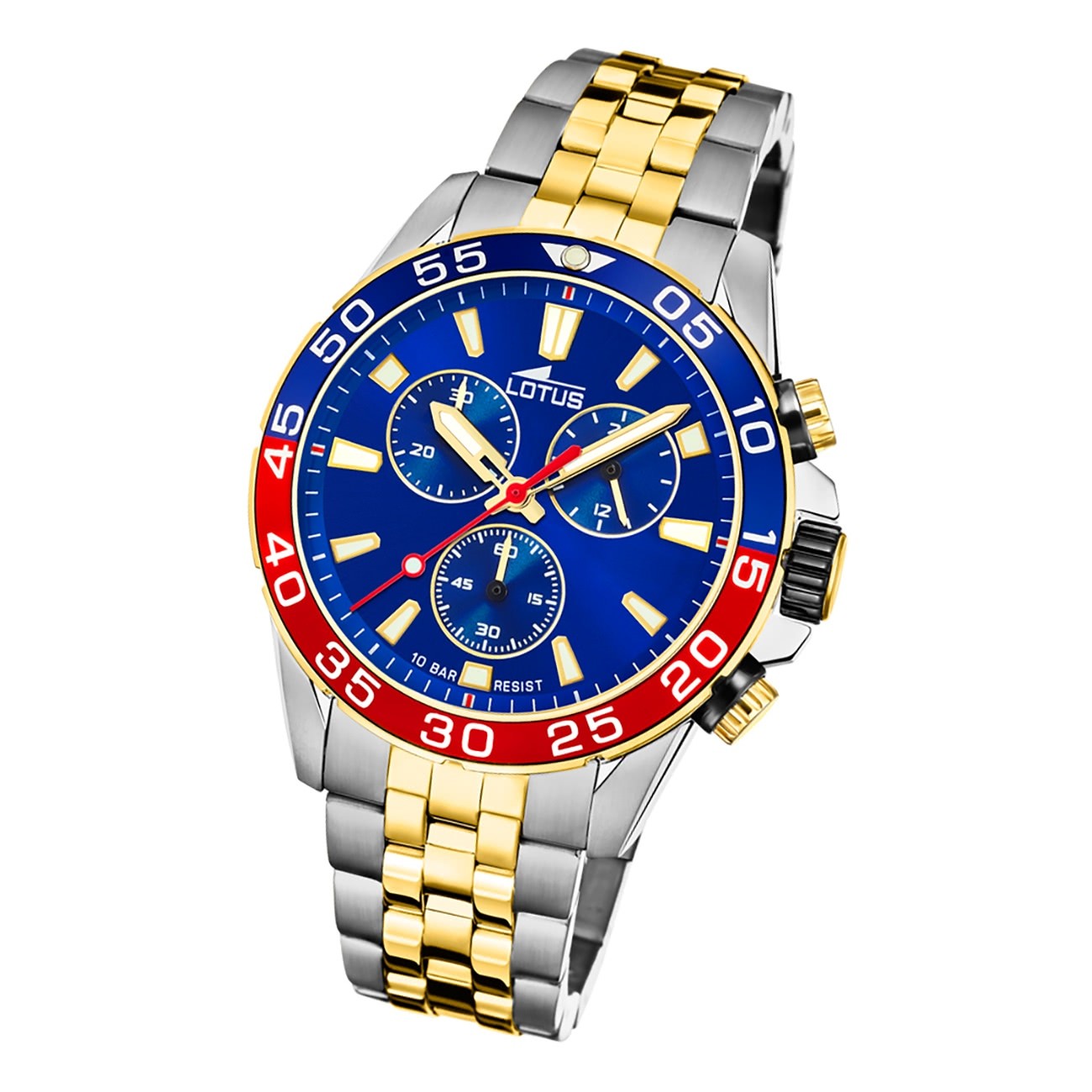 Lotus Herren Armbanduhr 18767/3 Chronograph Edelstahl silber gold UL18767/3