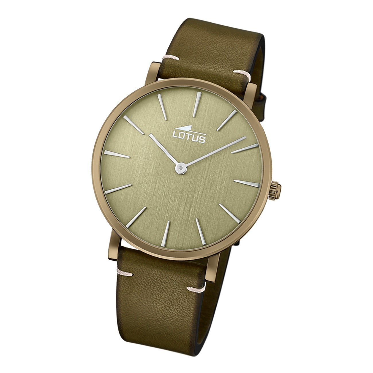 Lotus Herren Armbanduhr Minimalist 18783/3 Analog Leder grün UL18783/3