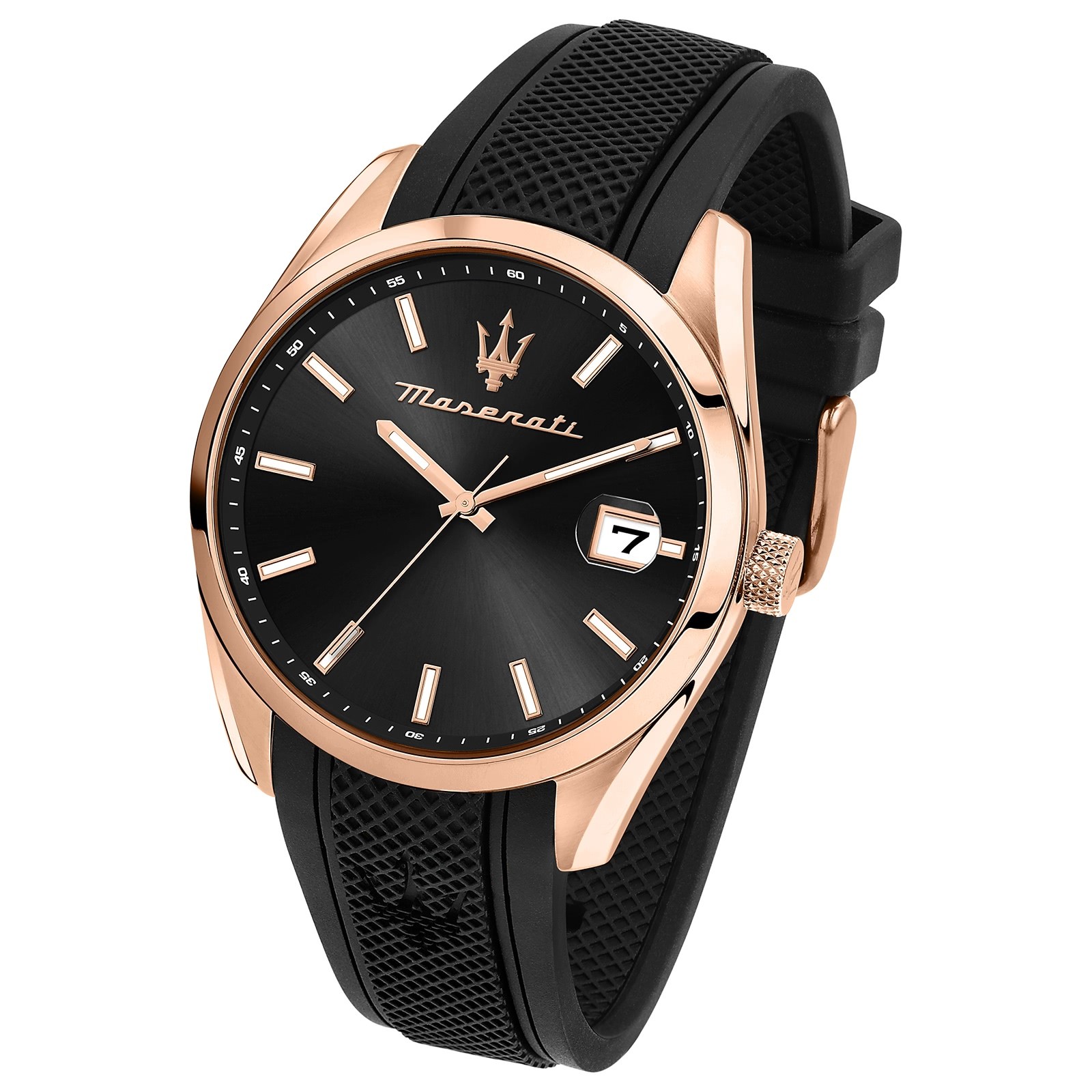 Maserati Herrenuhr Attrazione Analog Silikon schwarz UMAR8851151002