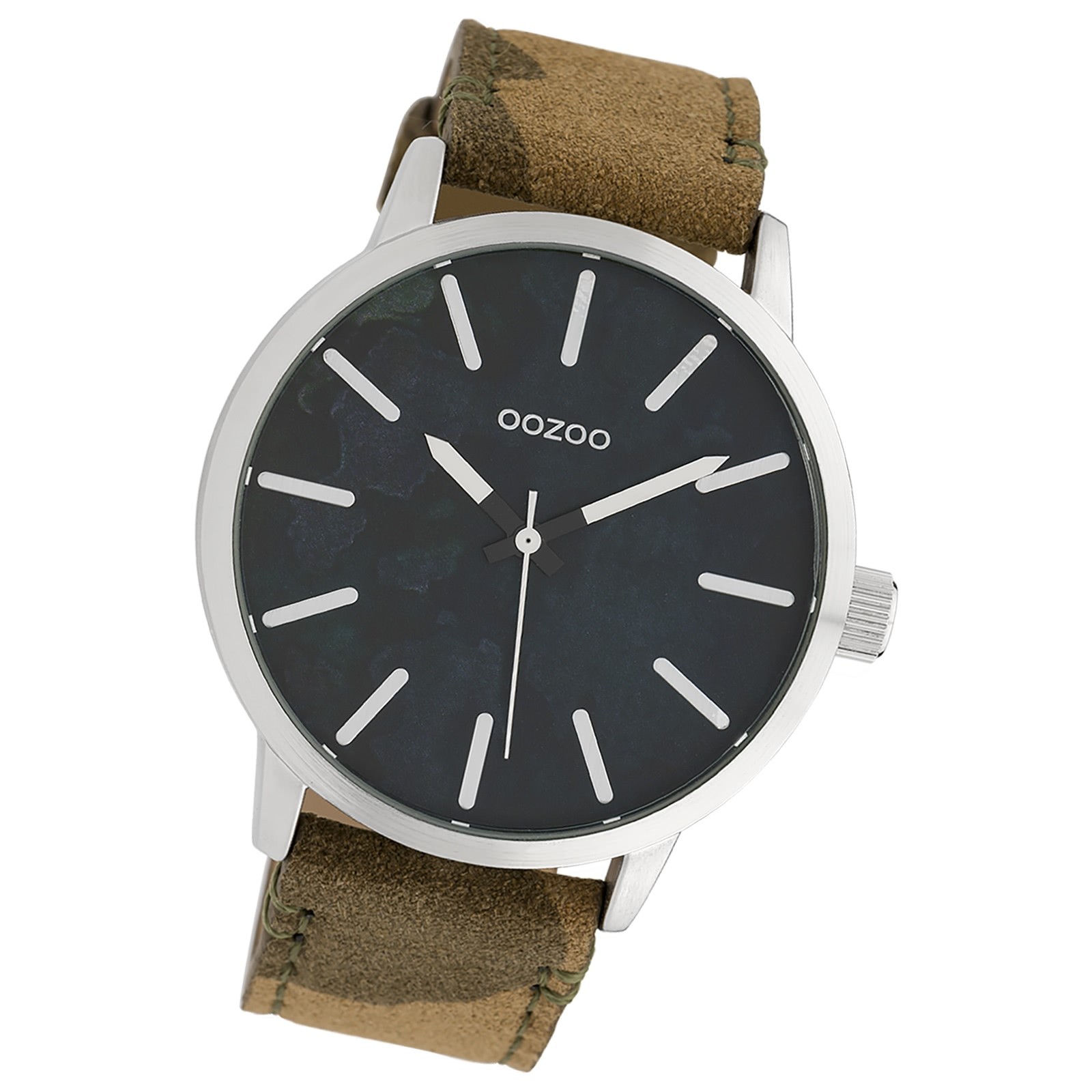 Oozoo Unisex Armbanduhr Timepieces Analog Leder camouflage dunkelgrün UOC10001