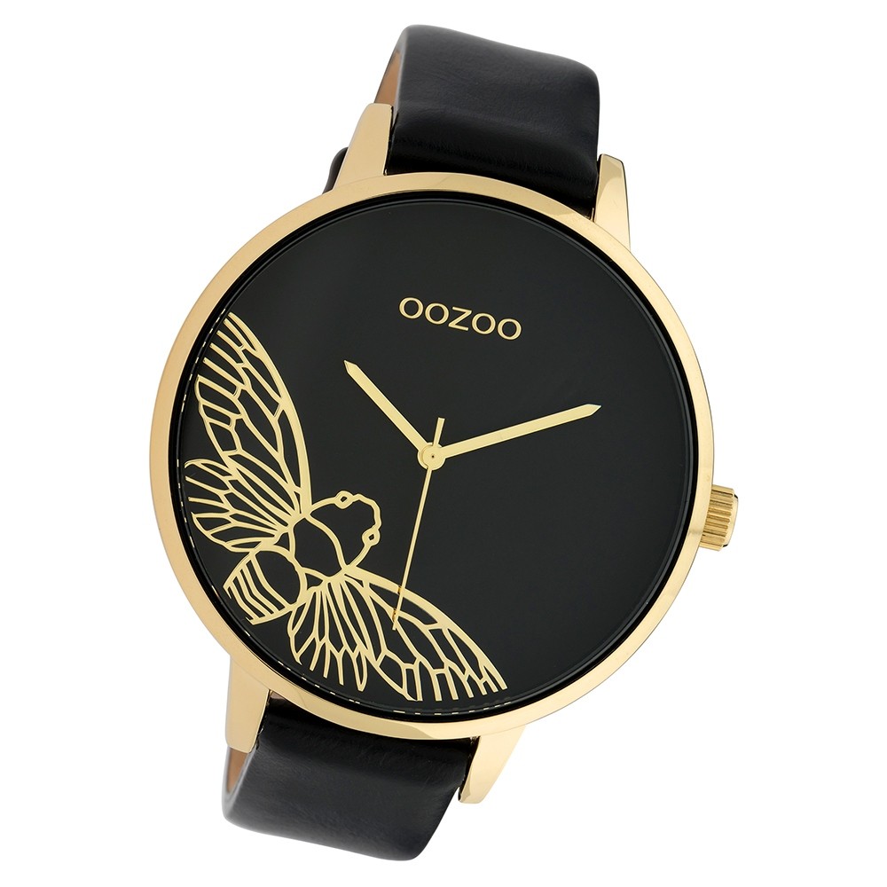 Oozoo Damen Armbanduhr Timepieces C10079 Quarz Leder schwarz UOC10079