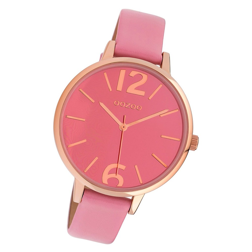 Oozoo Damen Armbanduhr Timepieces C10153 41mm Quarz Leder rosa UOC10153